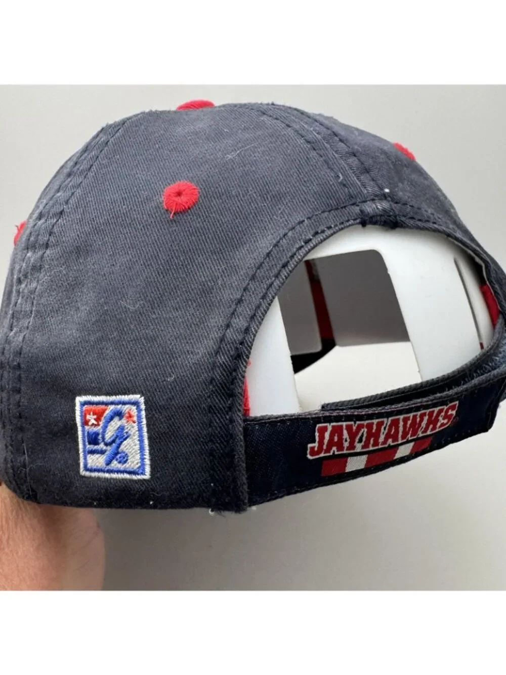 Kansas Jayhawks  Baseball Cap HatThe Game NCAA Adjustable Navy Red One Size